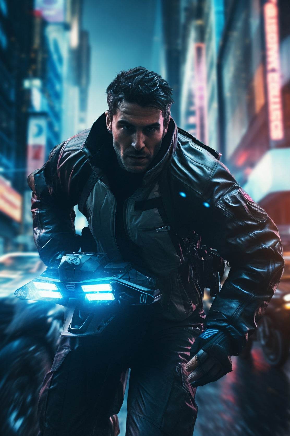 Cyberpunk Man Warrior Wall Art - beink online art store