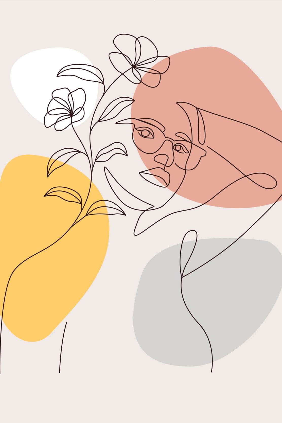 Beautiful Woman With Flowers on Her Head Wall Art - beink online art store