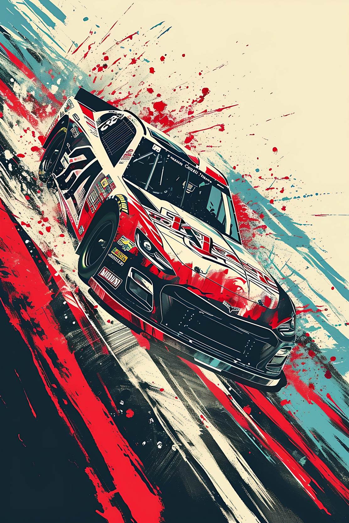 Chevrolet Red & White Race Wall Art - beink online art store
