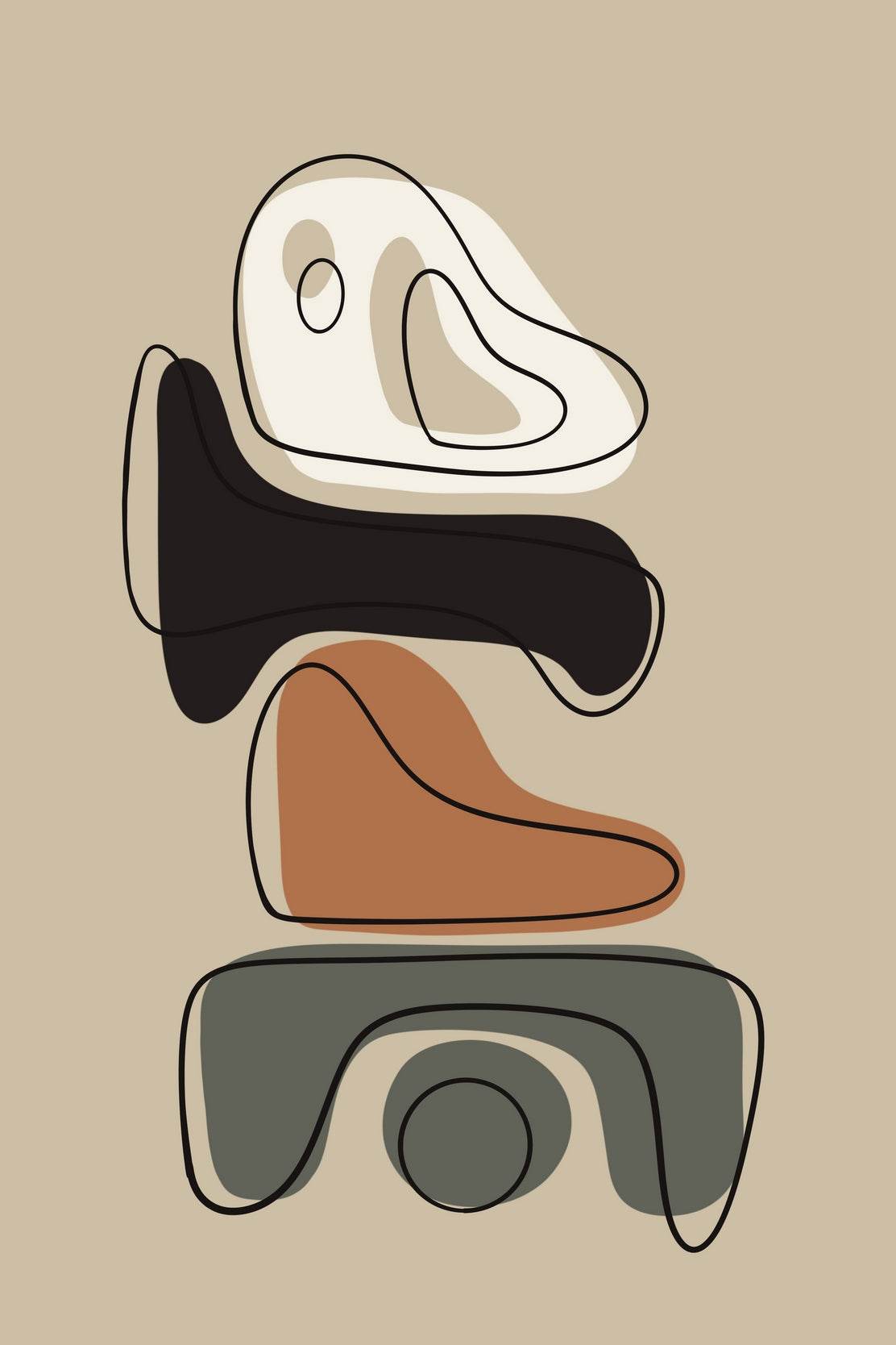 Abstract Arrangement of Colorful Shapes ArtWork - beink online art store