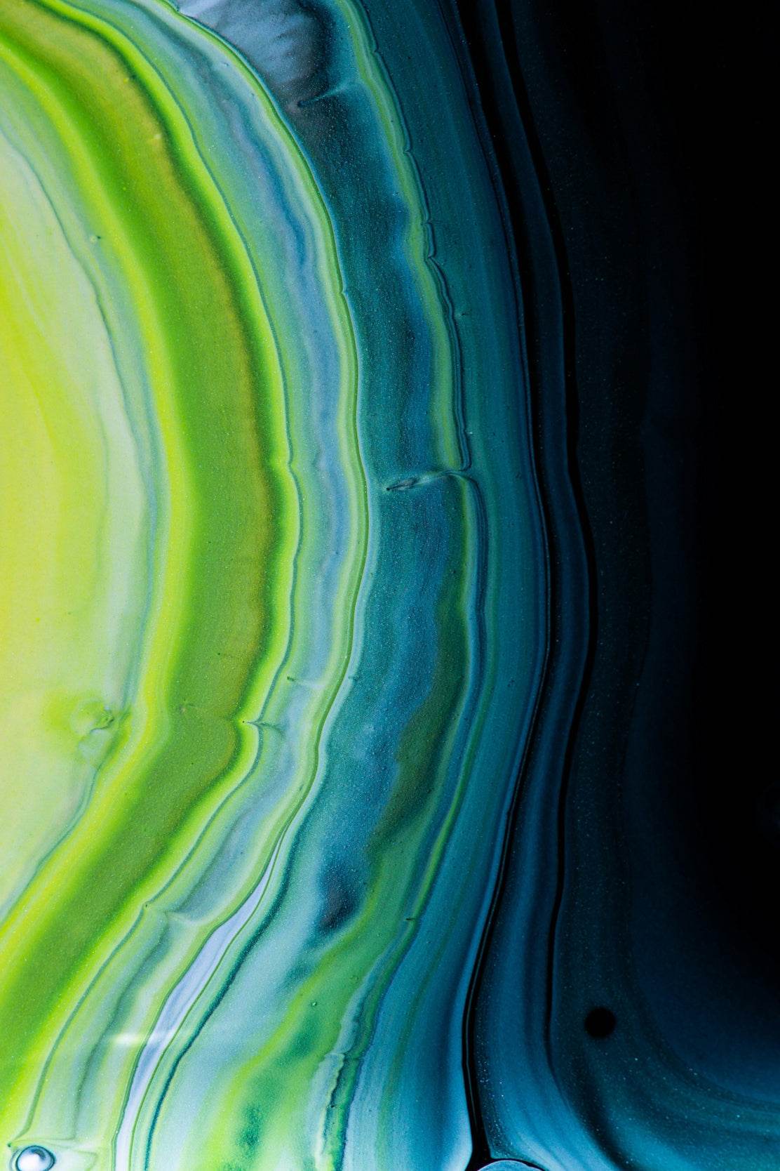 Dark and Green Waves Abstract Wall Art - beink online art store