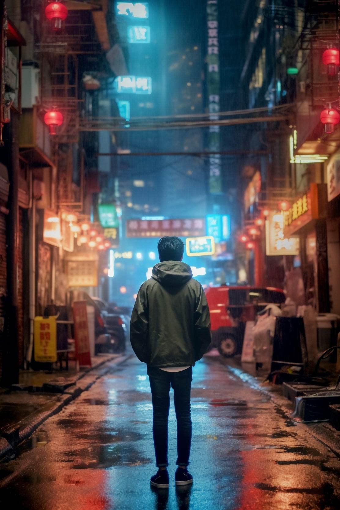 Alone On A Streets Japan Wall Art - beink online art store