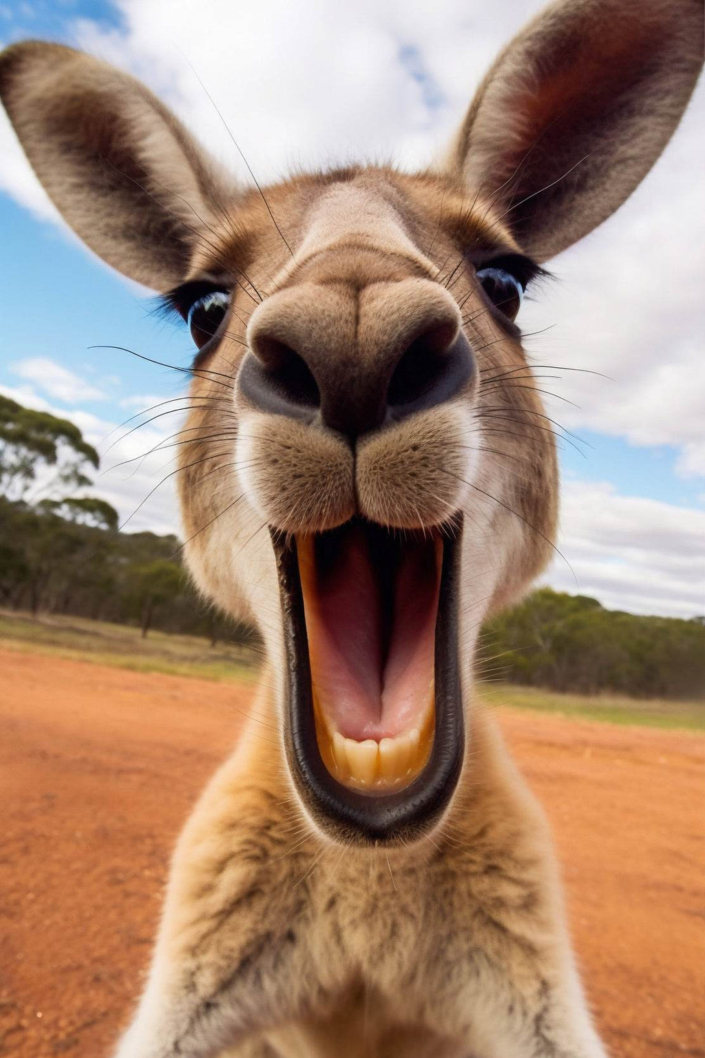 Funny Red Kangaroo Face Wall Art - beink online art store