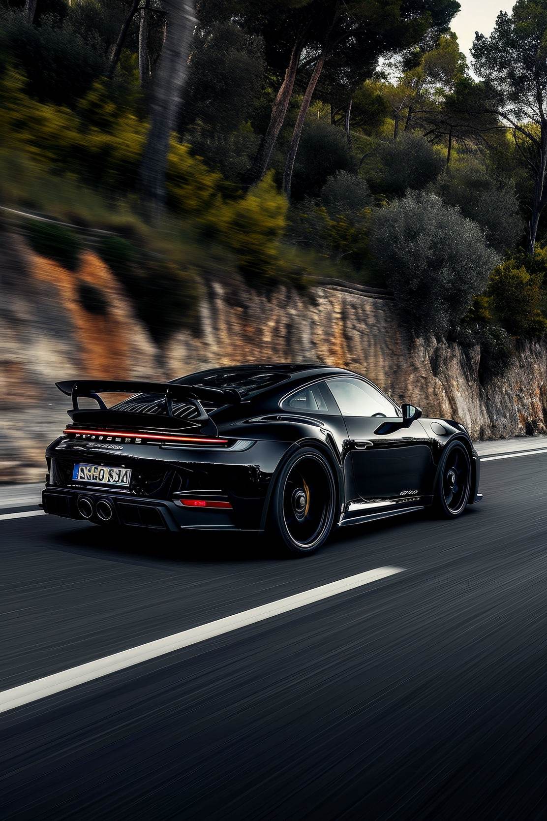 Porsche 911 Carrera Black Wall Art - beink online art store