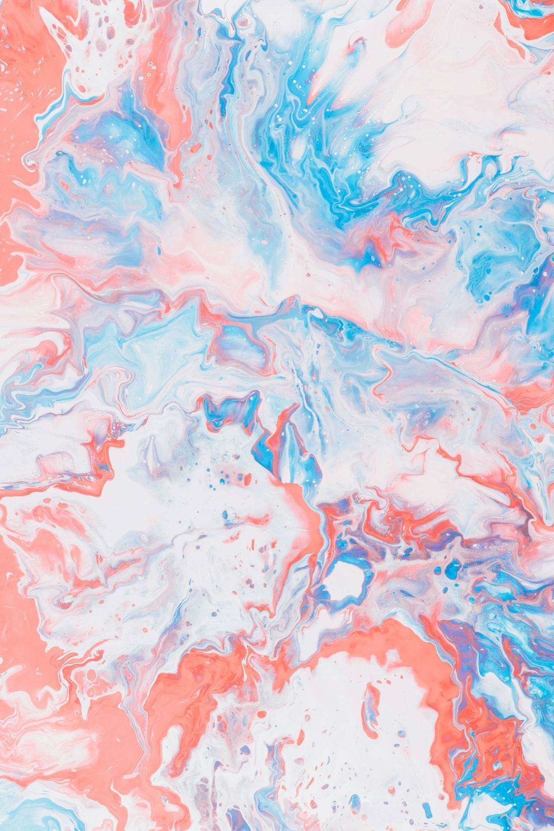 Spread of Aqua Pink Oil Paint Abstract Wall Art - beink online art store