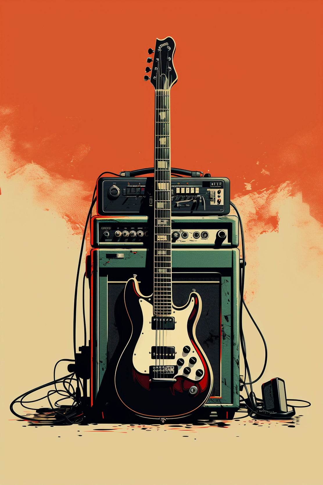 Radio Electric Guitar Wall Art - beink online art store