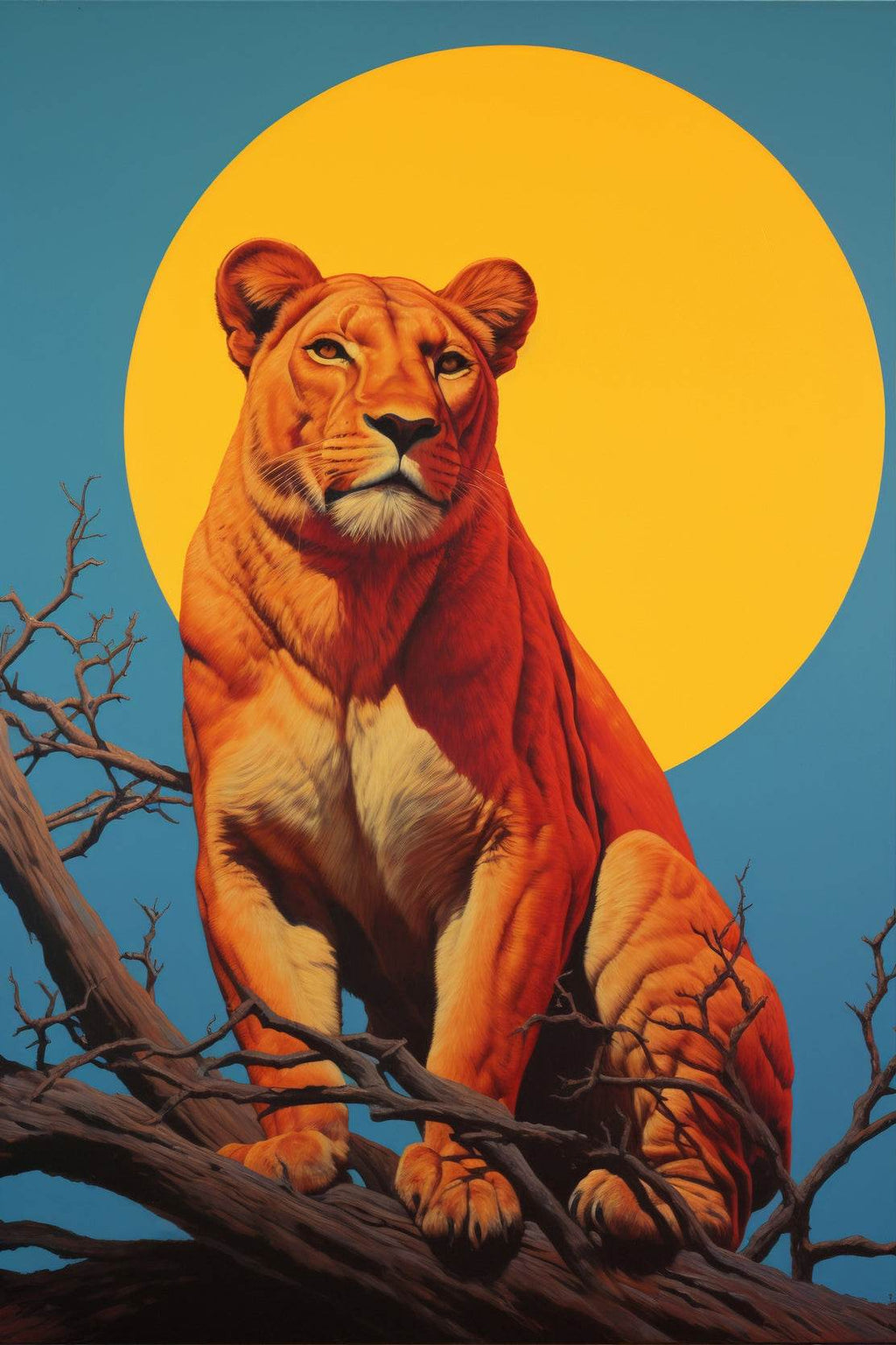 Digital Lion Painting Wall Art - beink online art store