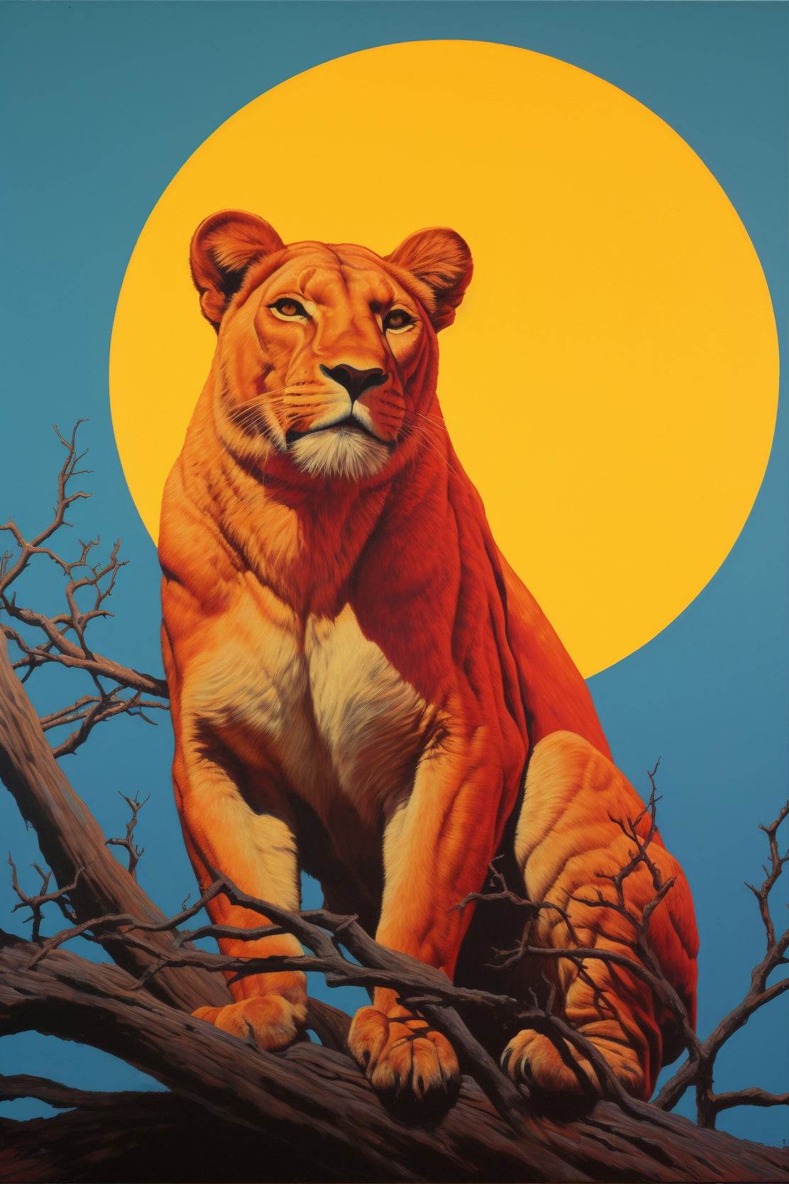 Digital Lion Painting Wall Art - beink online art store