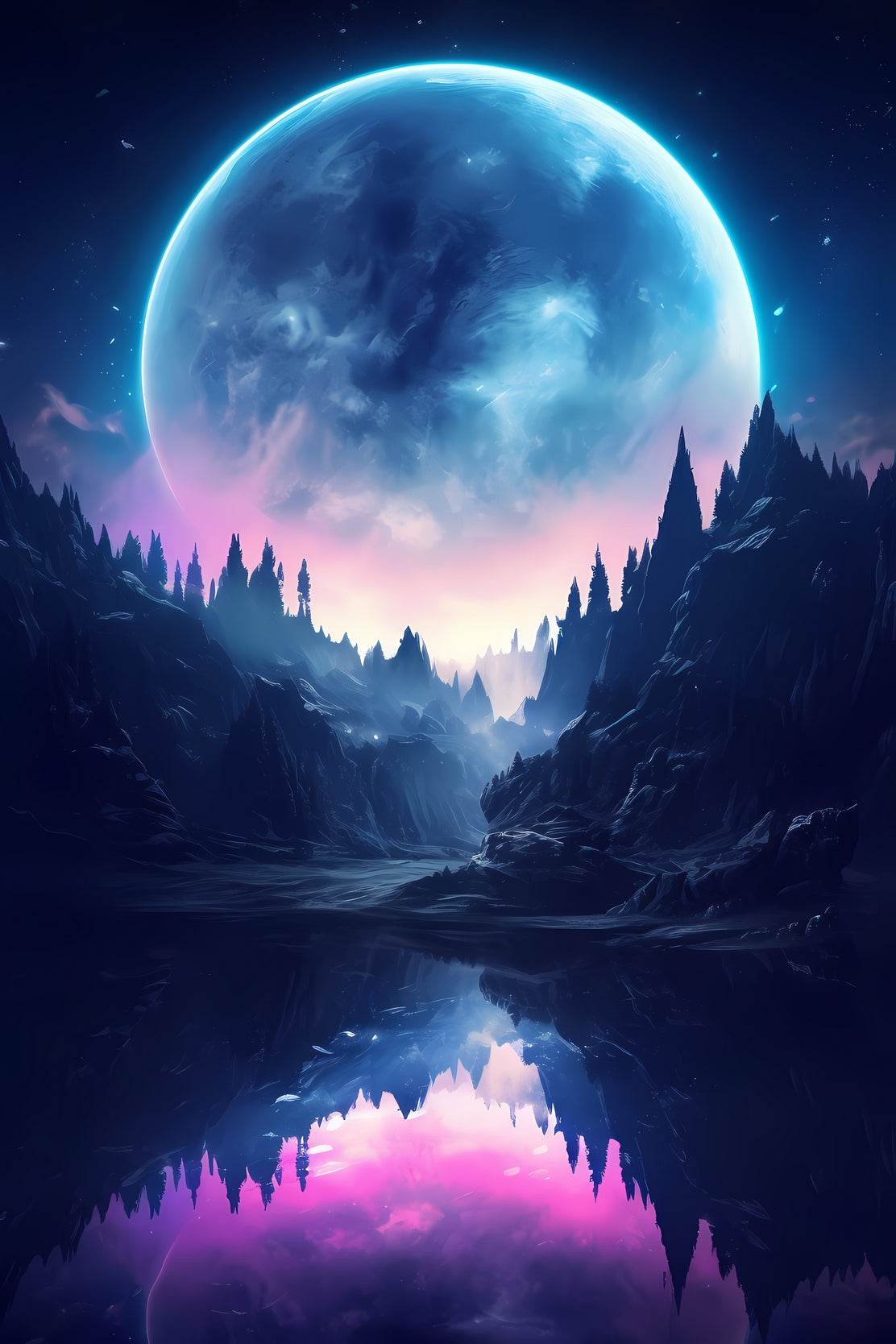 Moonlight In The Water Wall Art - beink online art store