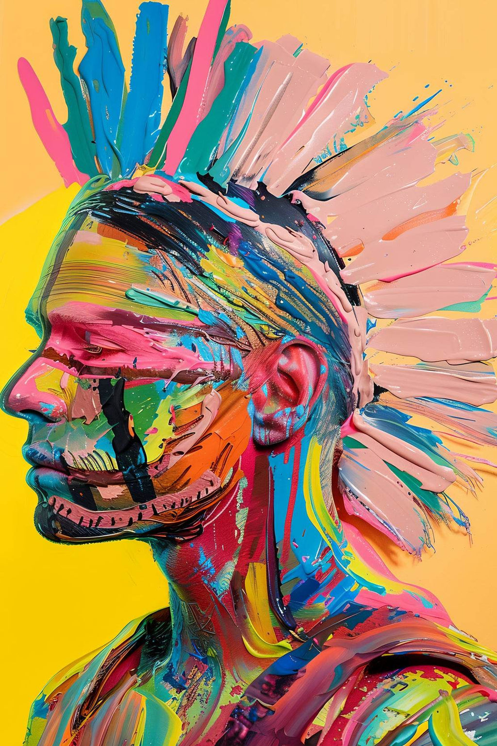 Colorful Portrait of a Punk Wall Art - beink online art store