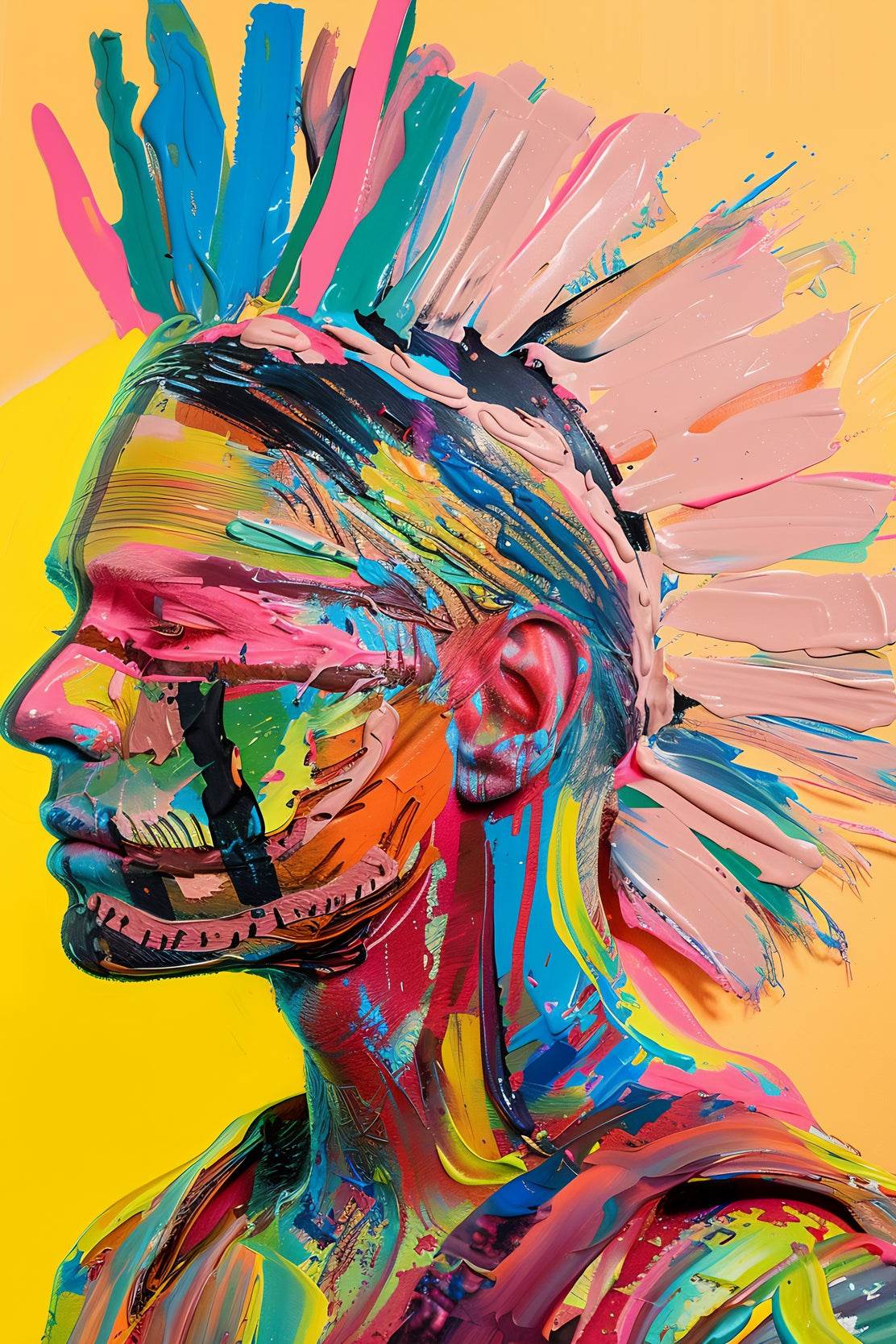 Colorful Portrait of a Punk Wall Art - beink online art store