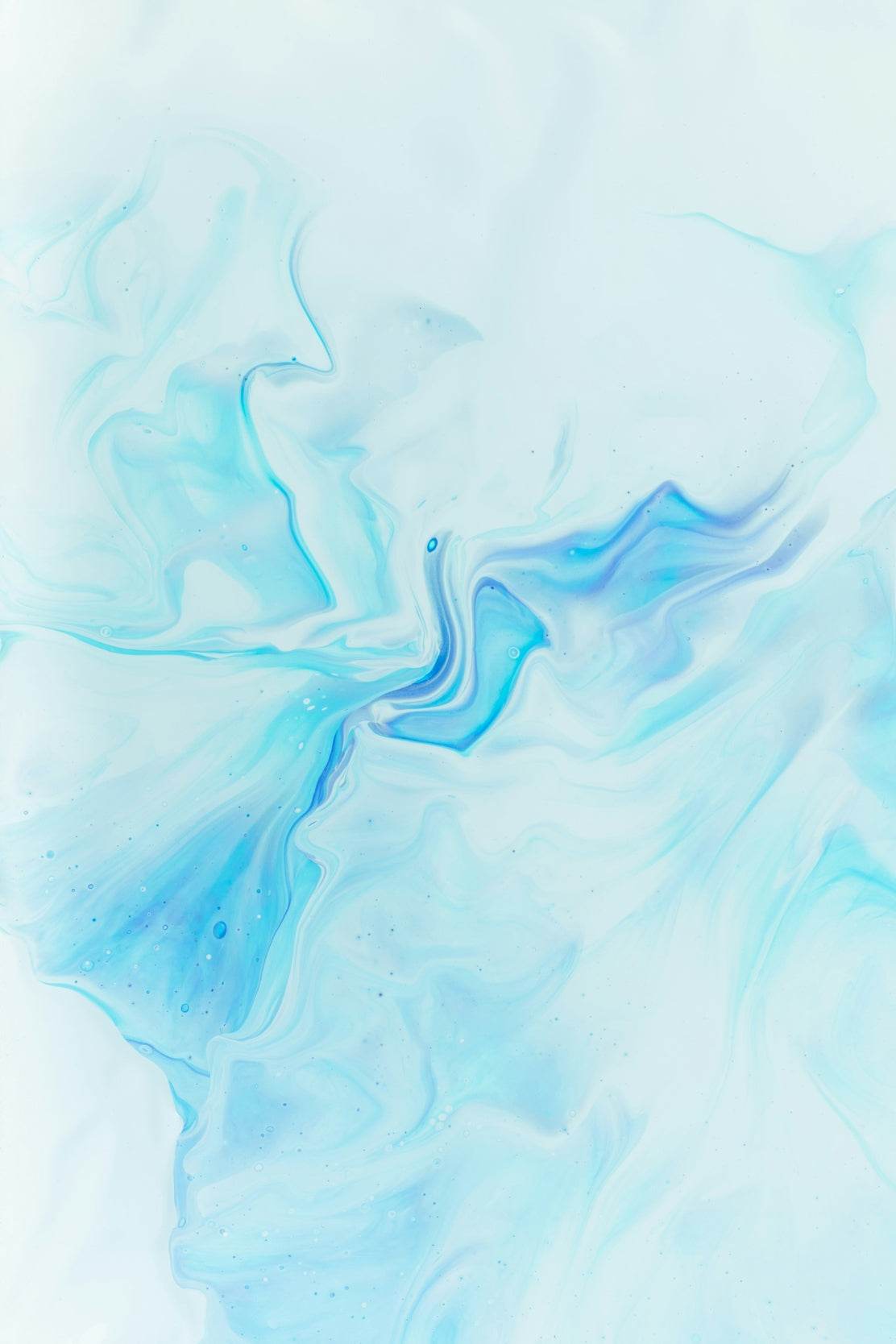 Cyan Color Oil Spread Abstract Wall Art - beink online art store