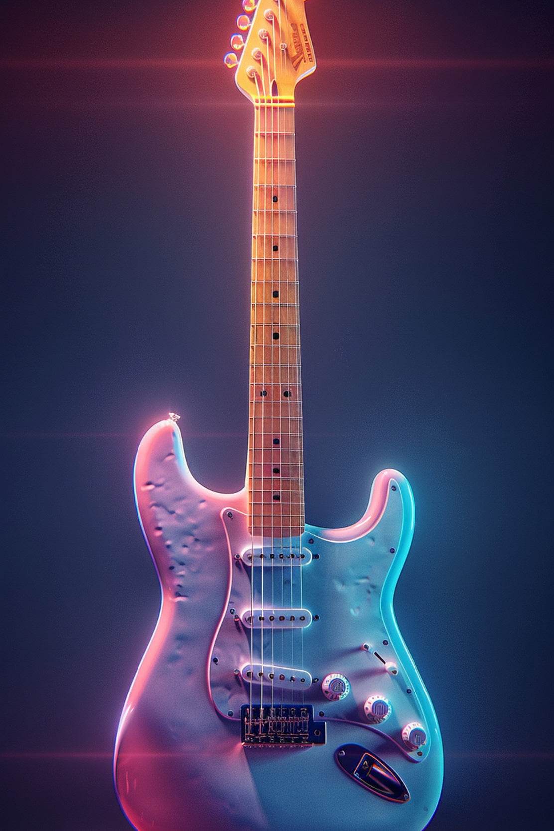 Electric Guitar With Fancy Color Wall Art - beink online art store