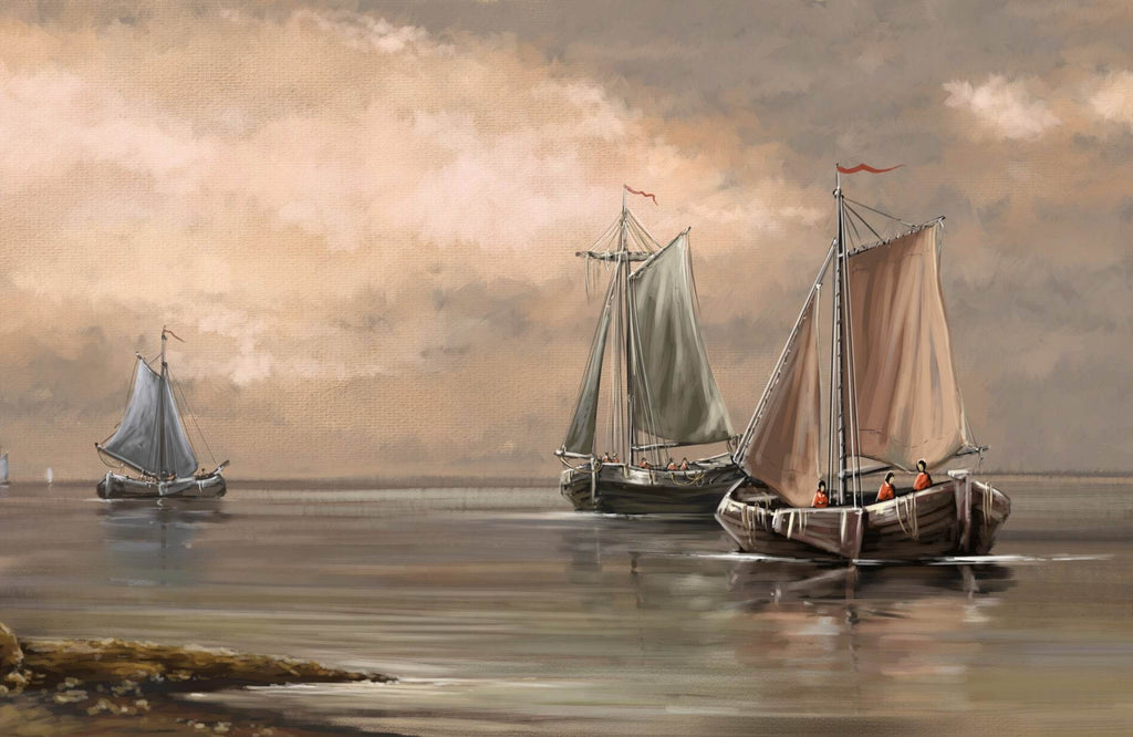 Old Fishing Boats Wall Art - beink online art store