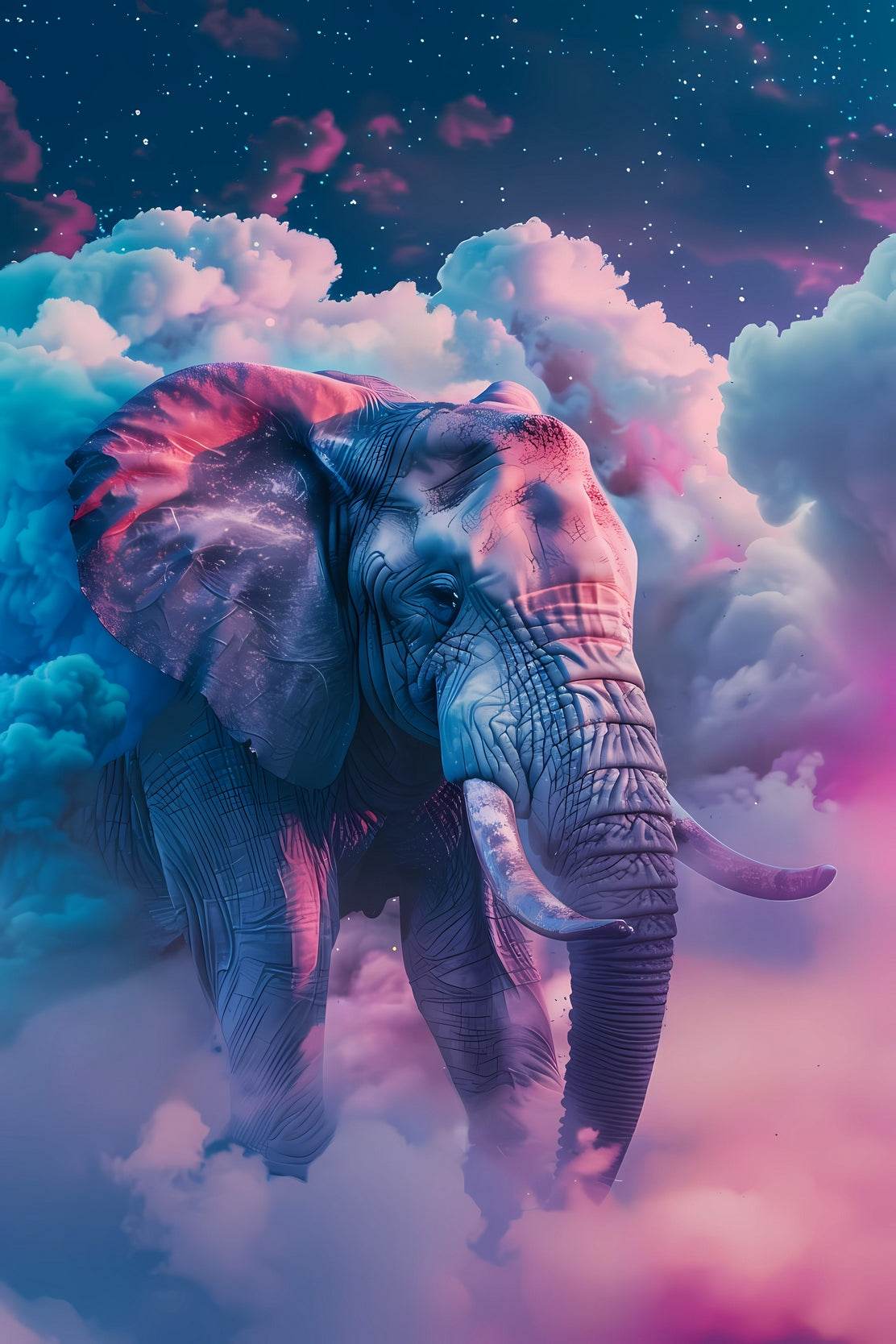 Digital Painting of Fantasy Elephant Wall Art - beink online art store