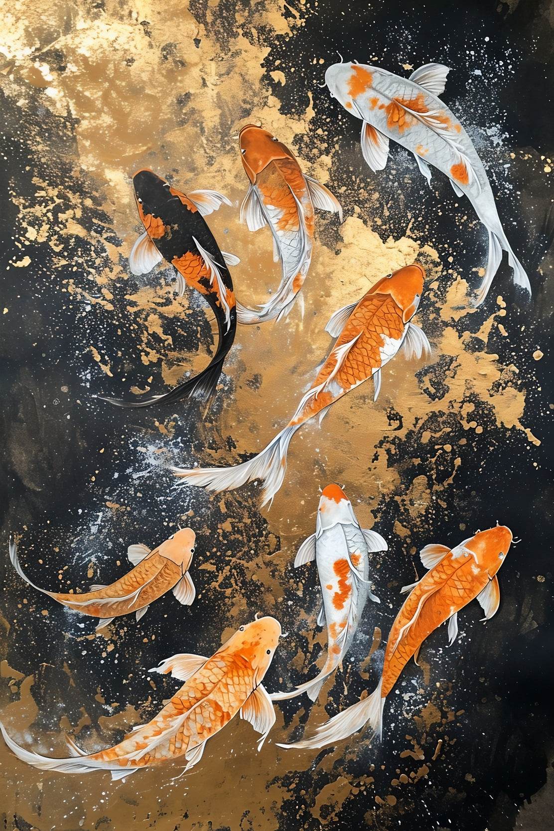 Realistic Koi Fish Painting Wall Art - beink online art store