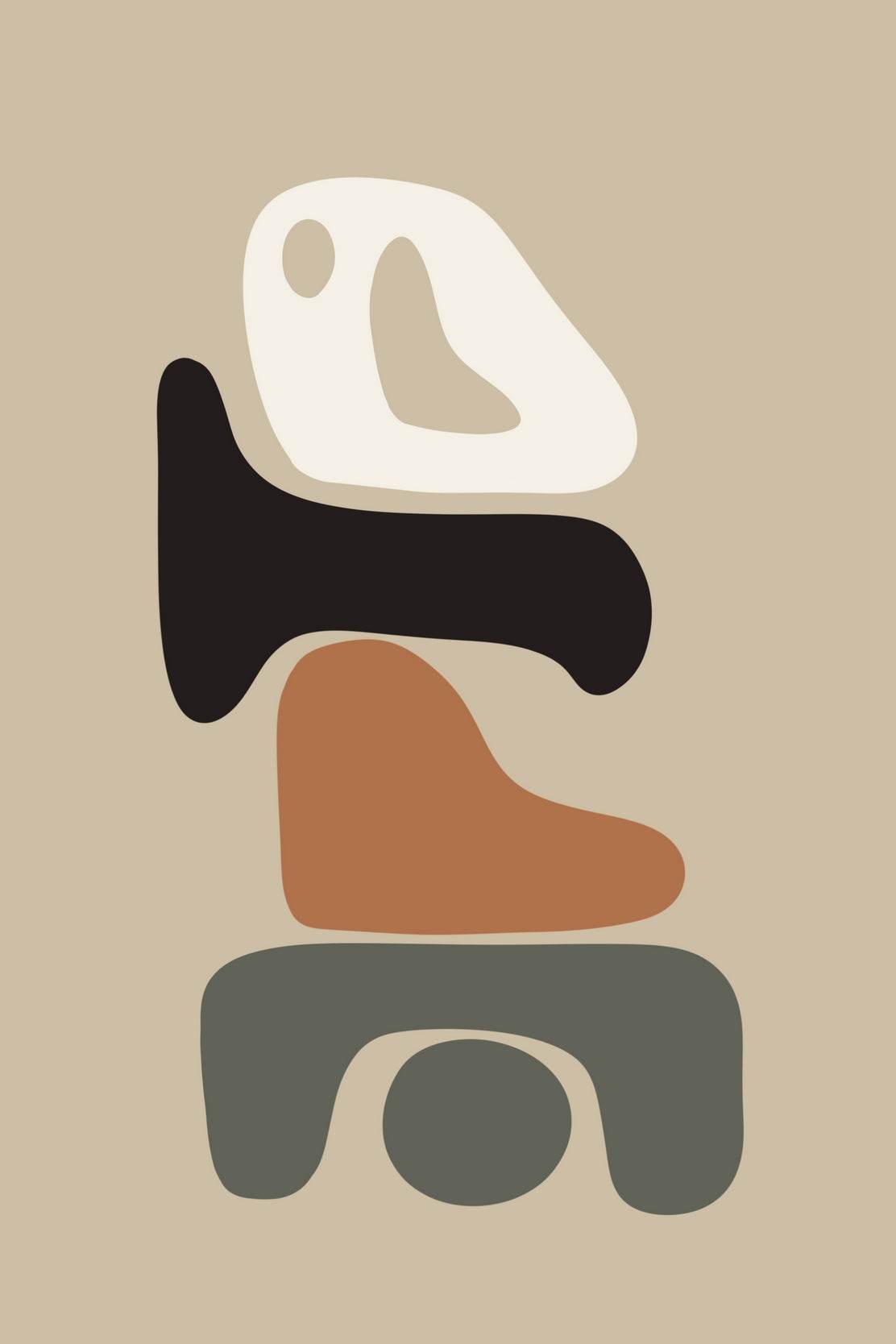Abstract Arrangement of Colorful Shapes Stacked ArtWork - beink online art store