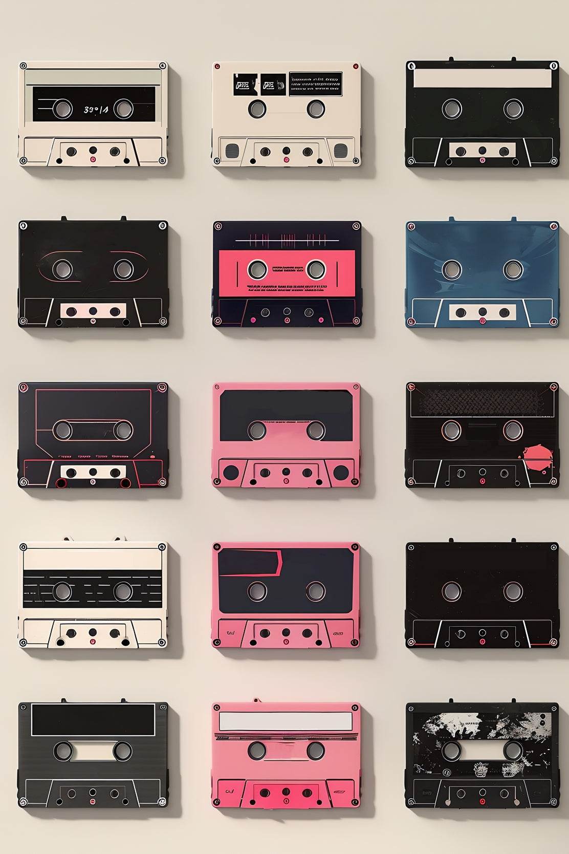 Retro Cassette Tapes Wall Art - beink online art store