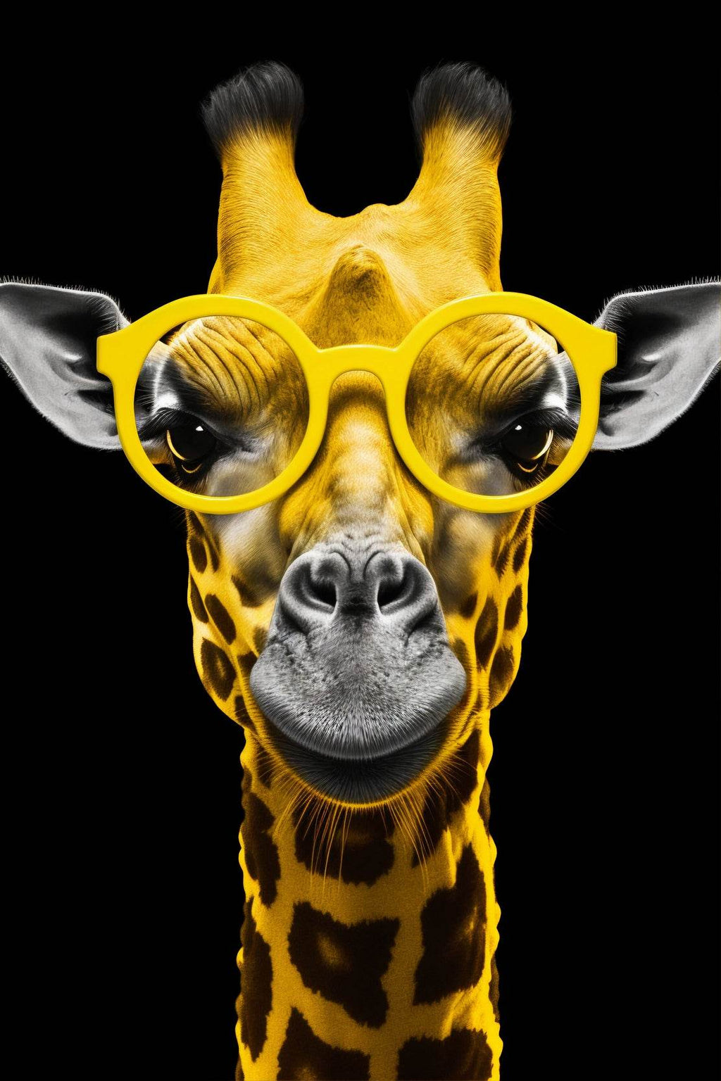 Yellow Cool Look Giraffe With Goggle Wall Art - beink online art store