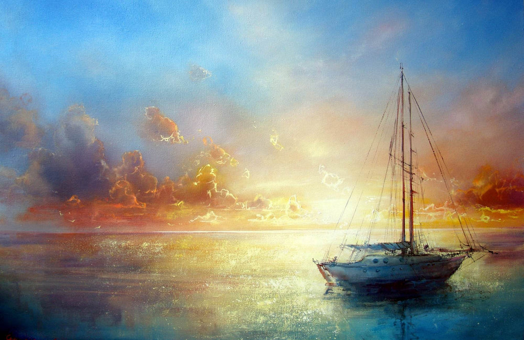 Yacht at Sunset Wall Art - beink online art store