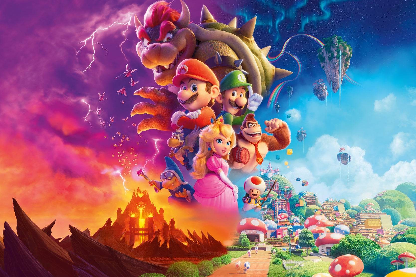 Super Mario Movie and The Mushroom Kingdom Wall Art - beink online art store