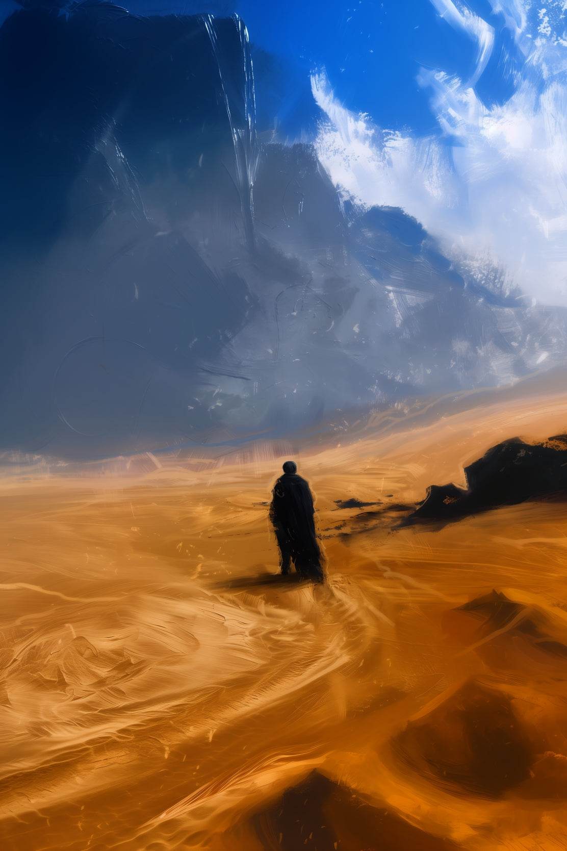 A Man in a Desert - Solitary Traveler Wall Art - beink online art store