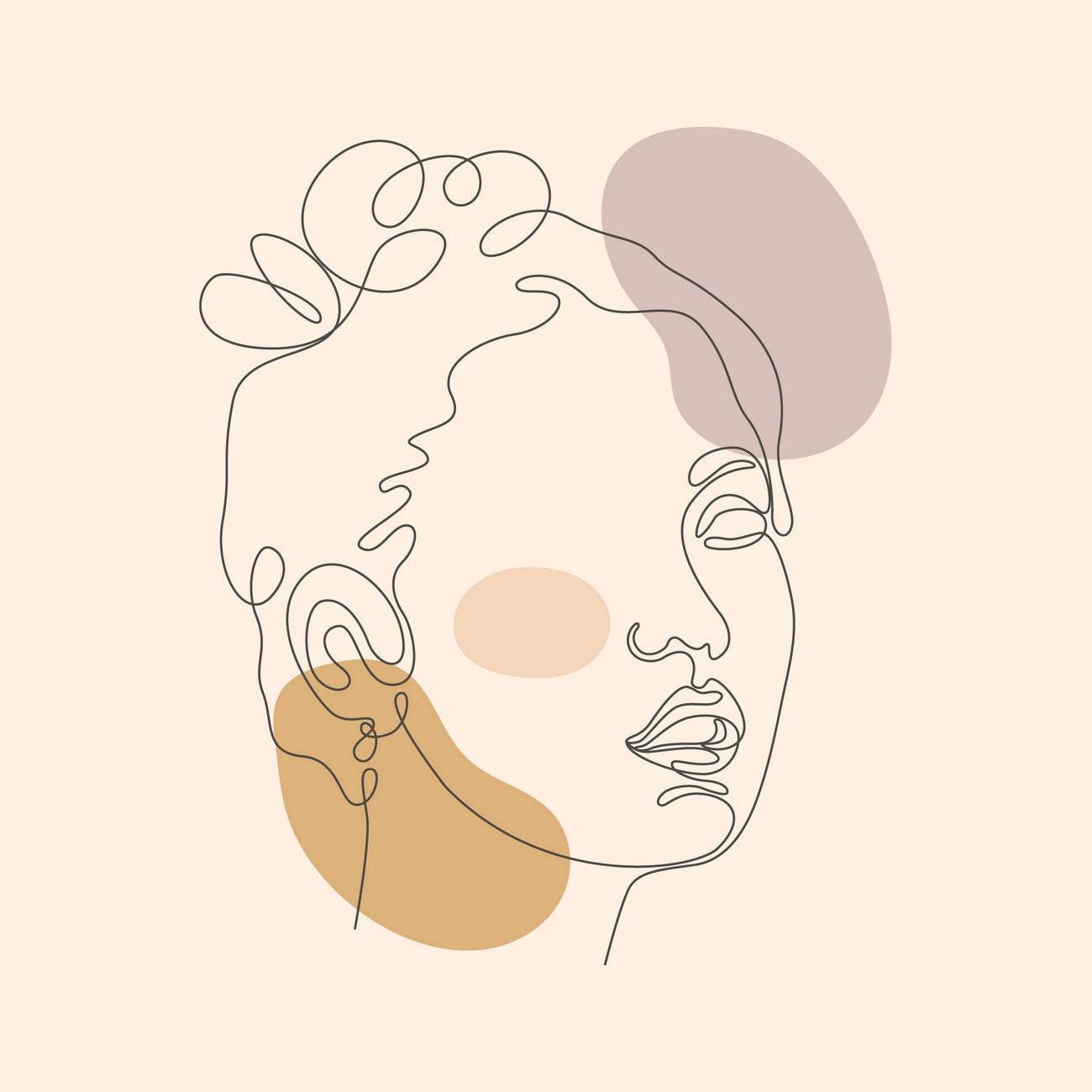 Woman Face With One Eye Line Art - beink online art store