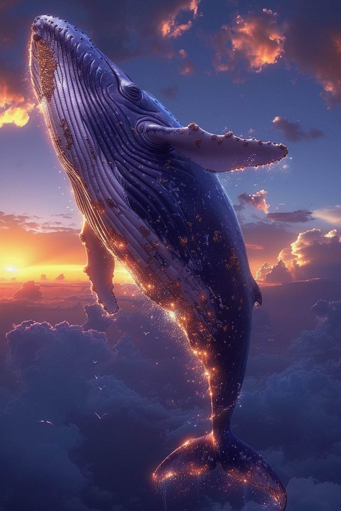 Digital Painting of Fantasy Whale Wall Art - beink online art store