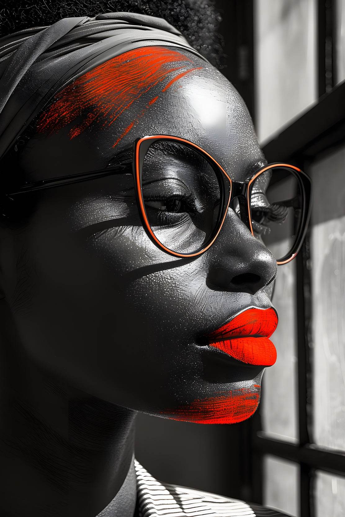 Cat Eye Glasses With Red Frame Wall Art - beink online art store