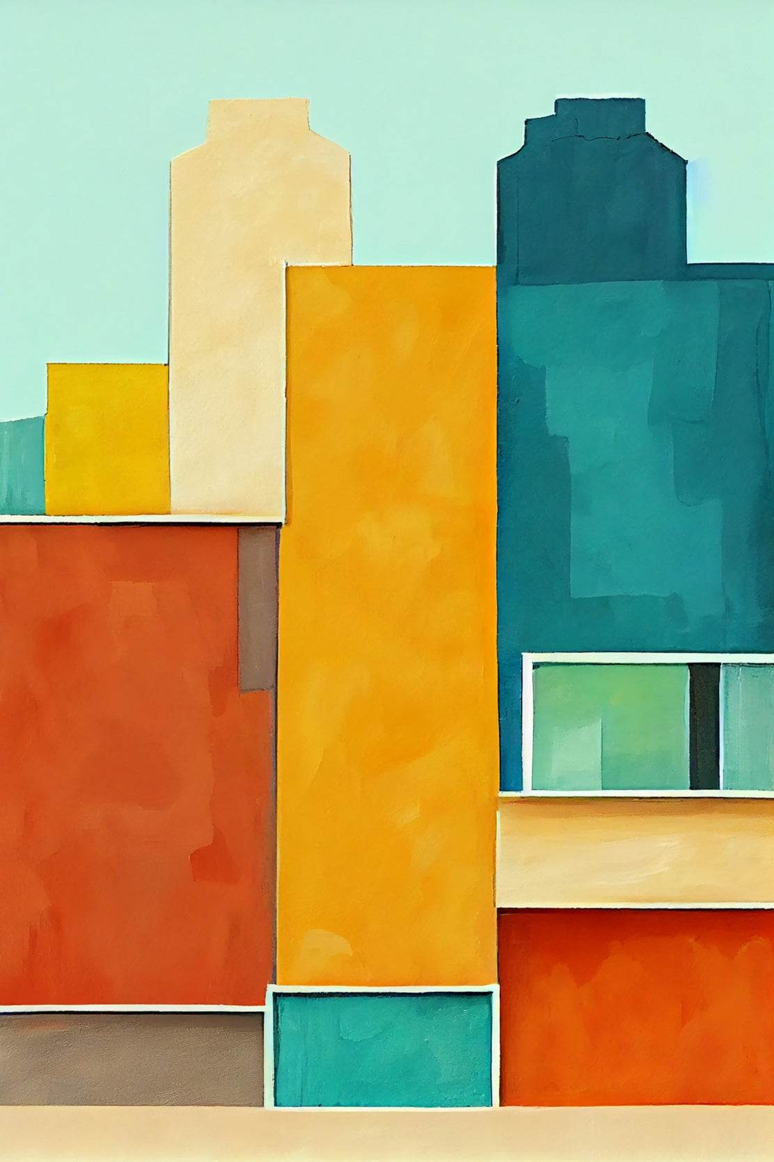Creative Building Shape Abstract Wall Art - beink online art store