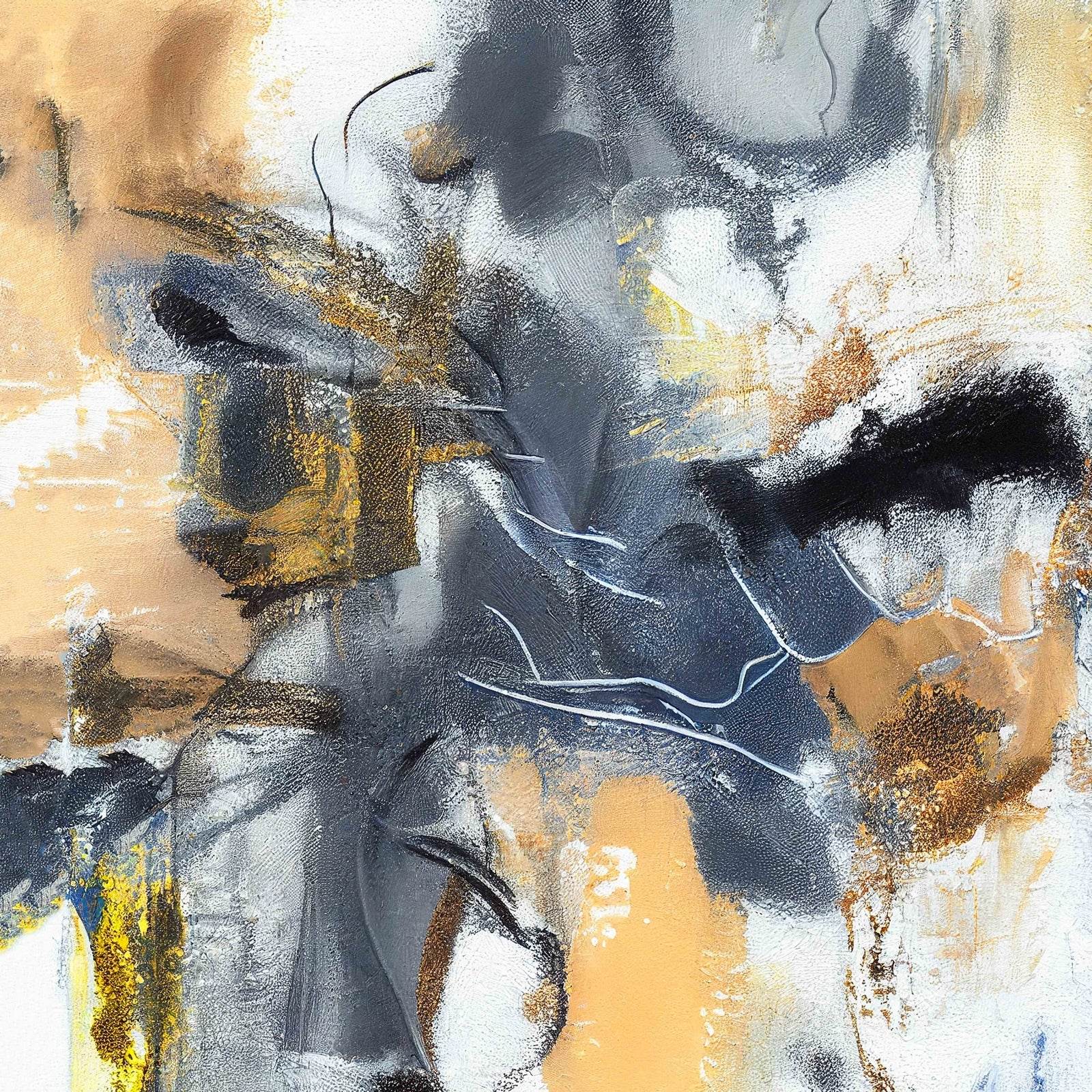 Desert View With Brush Strokes Abstract Wall Art - beink online art store