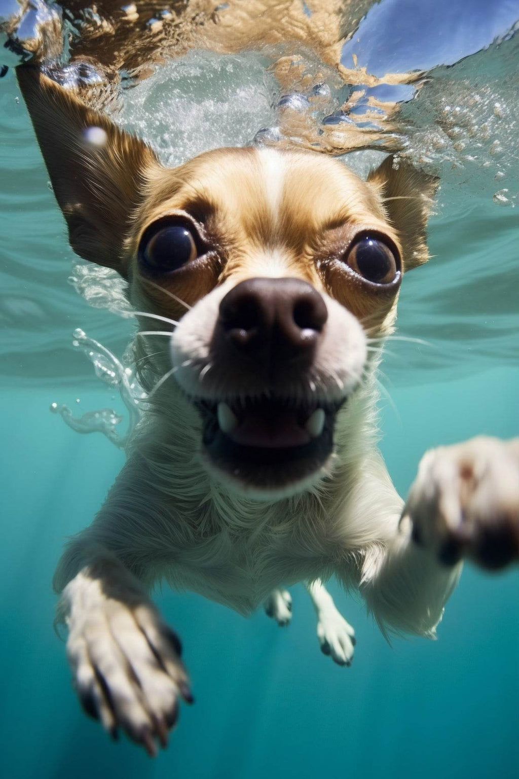 Underwater Chihuahua Dog Wall Art - beink online art store