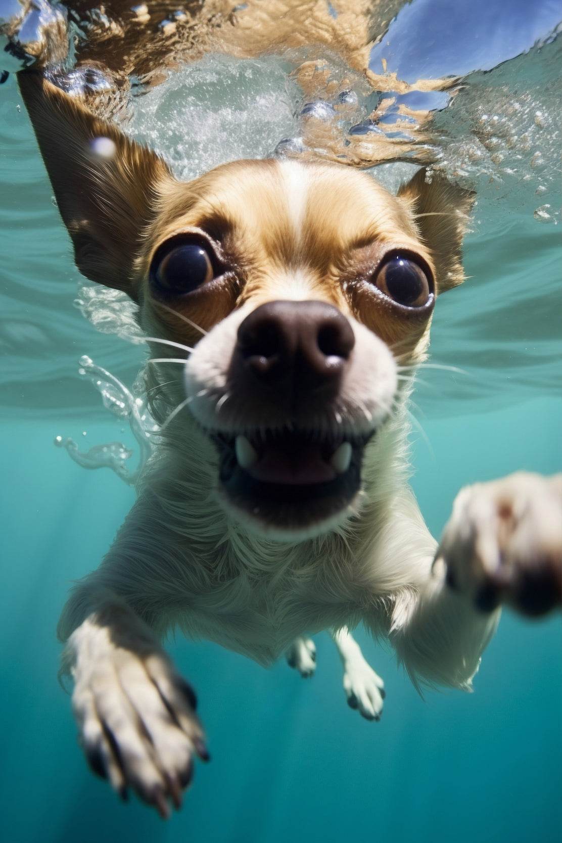 Underwater Chihuahua Dog Wall Art - beink online art store