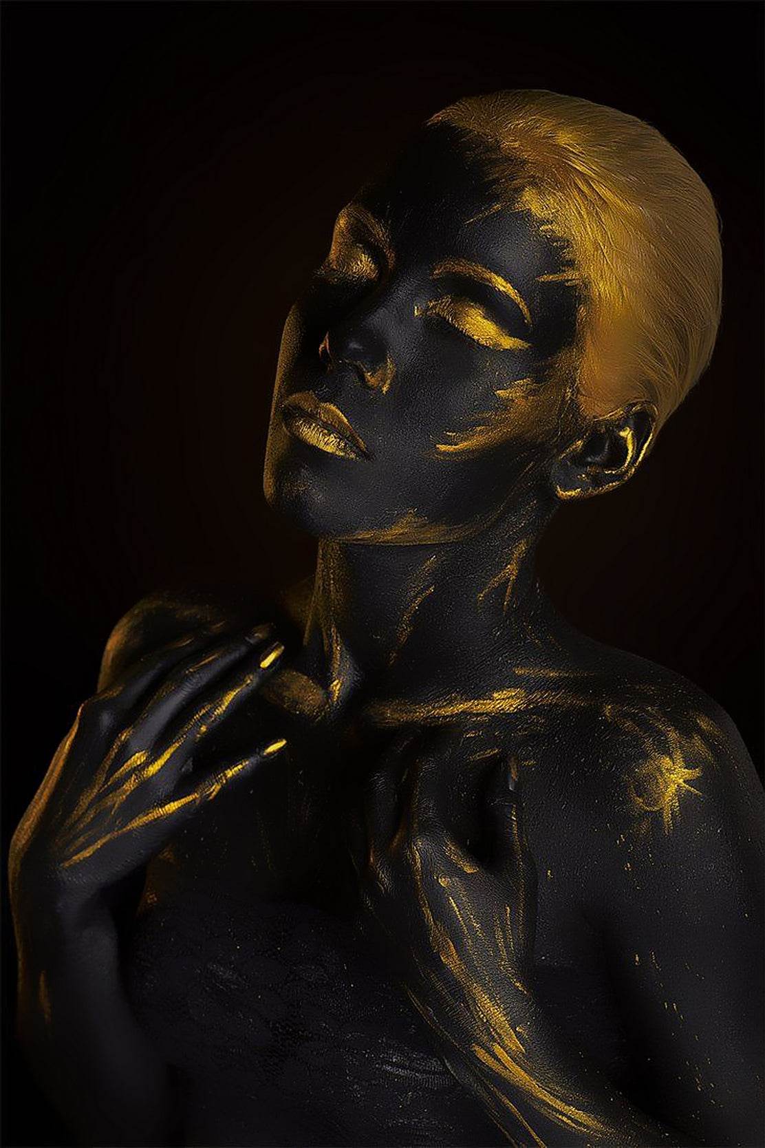 Gold and Black Mannequin Of A Woman Wall Art - beink online art store