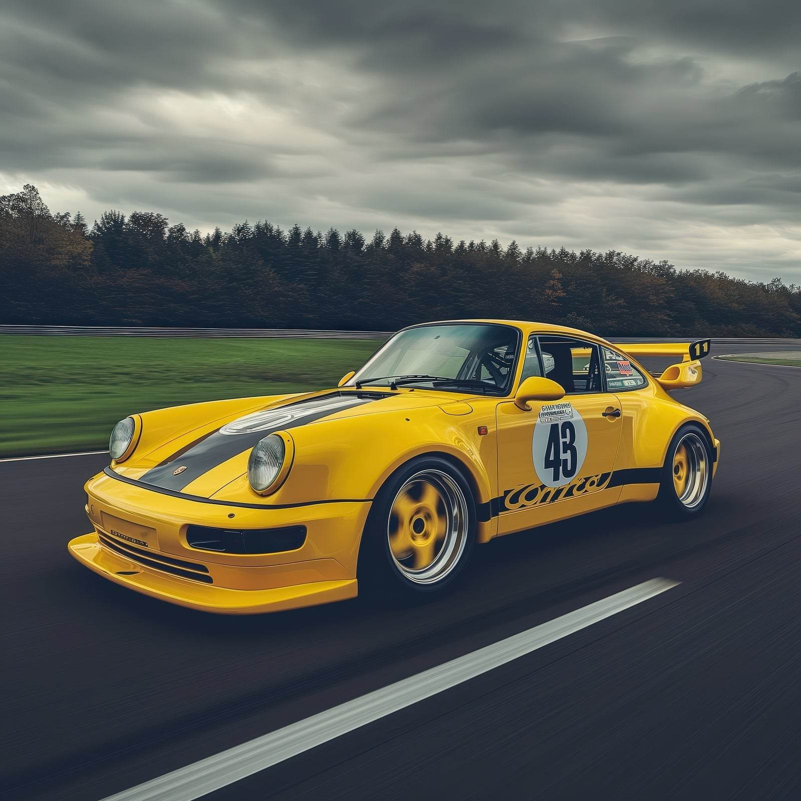 Porsche911 RWB Yellow Wall Art - beink online art store