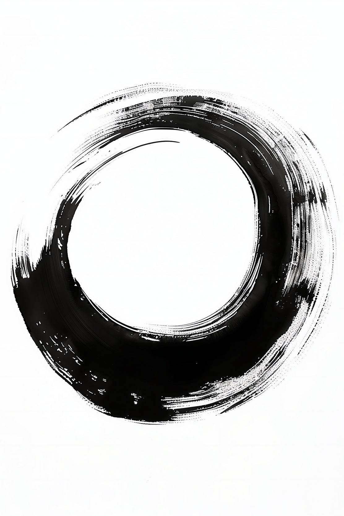 Black Inked Circle Modern Wall Art - beink online art store