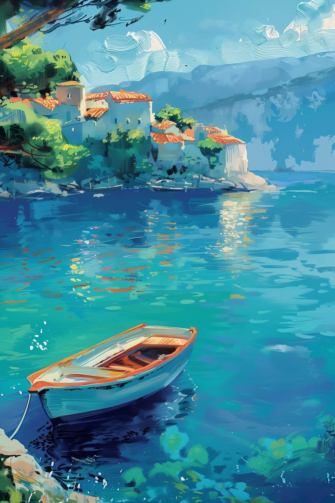 Small Boat in The River Wall Art - beink online art store