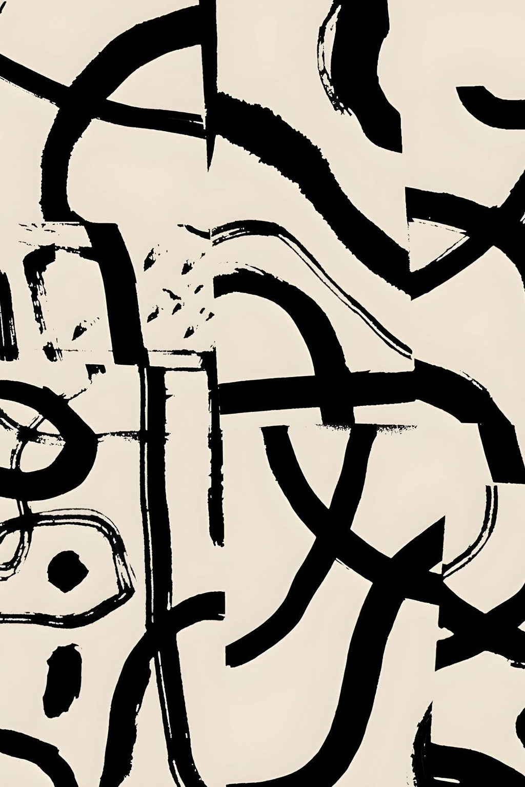 Black Ink Scribble Modern Wall Art - beink online art store