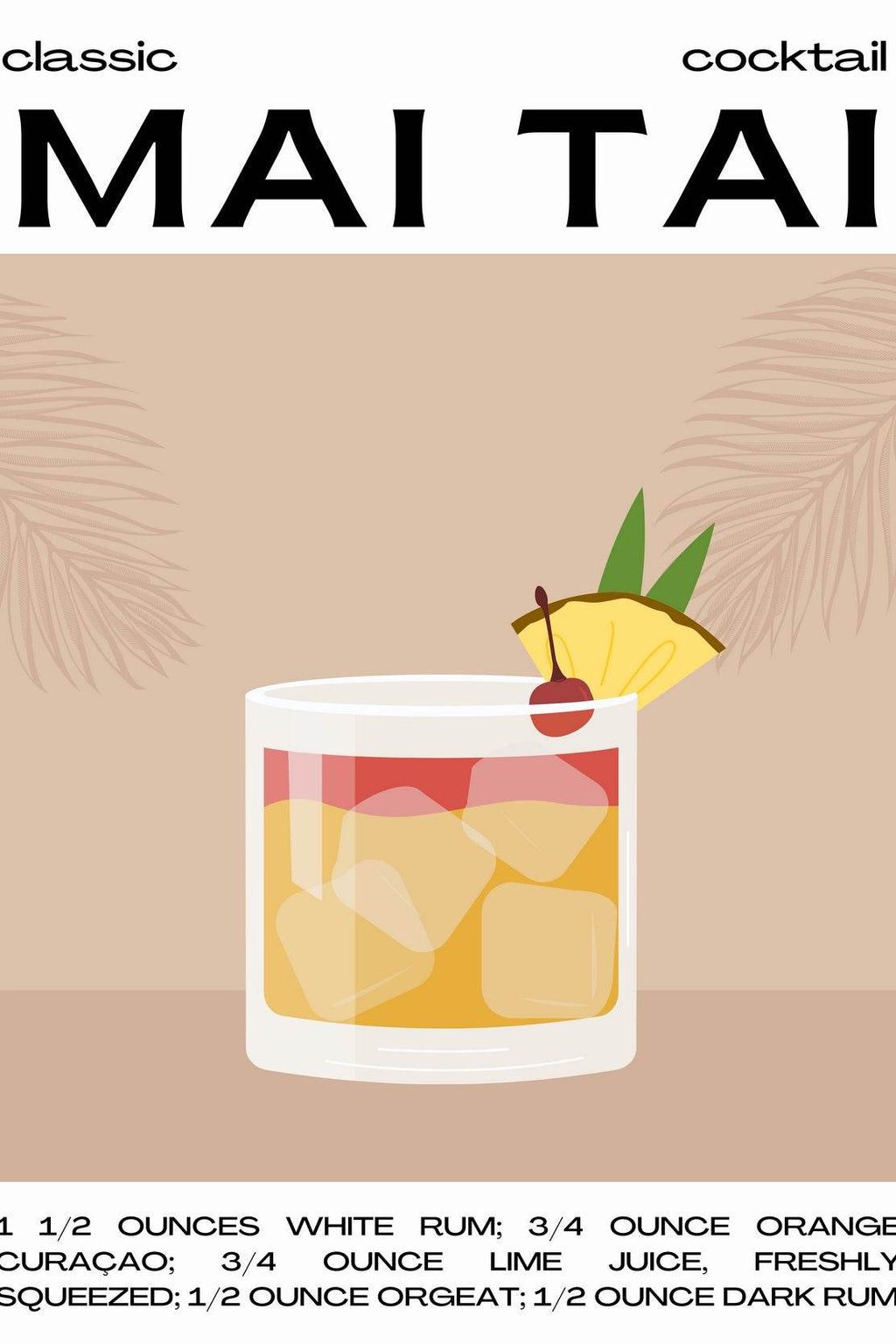 Mai Tai Cocktail Wall Art - beink online art store