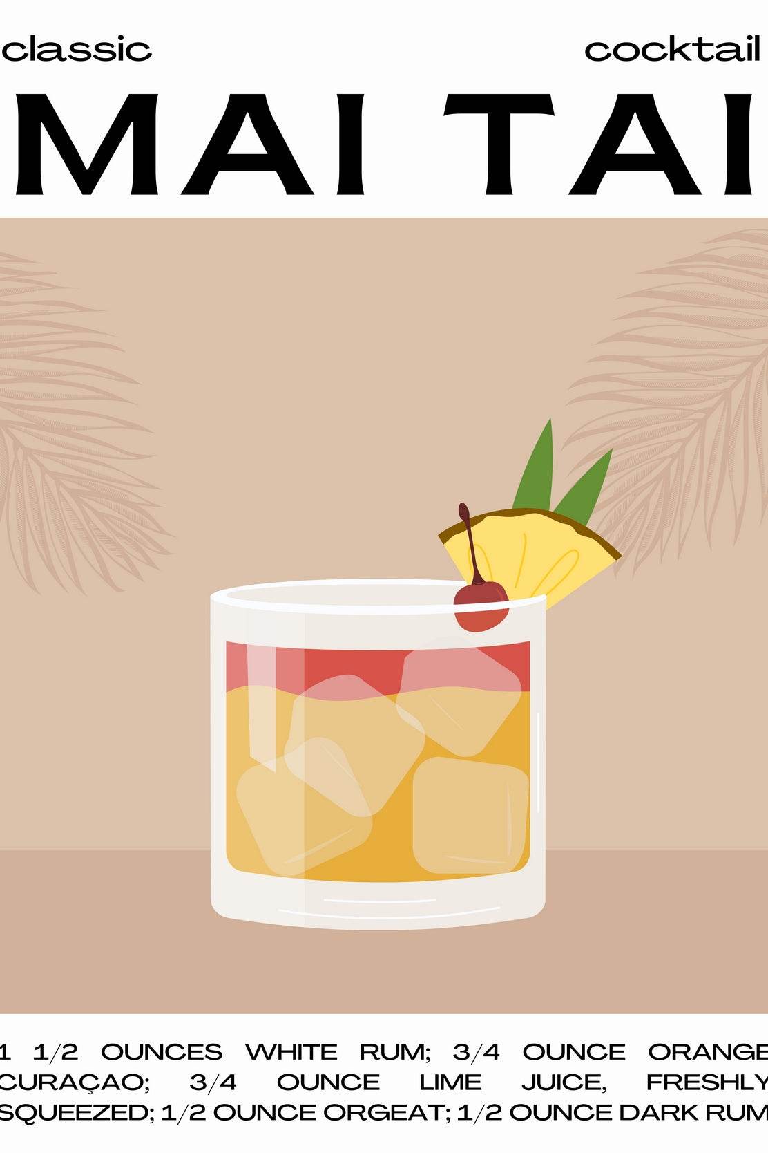 Mai Tai Cocktail Wall Art - beink online art store