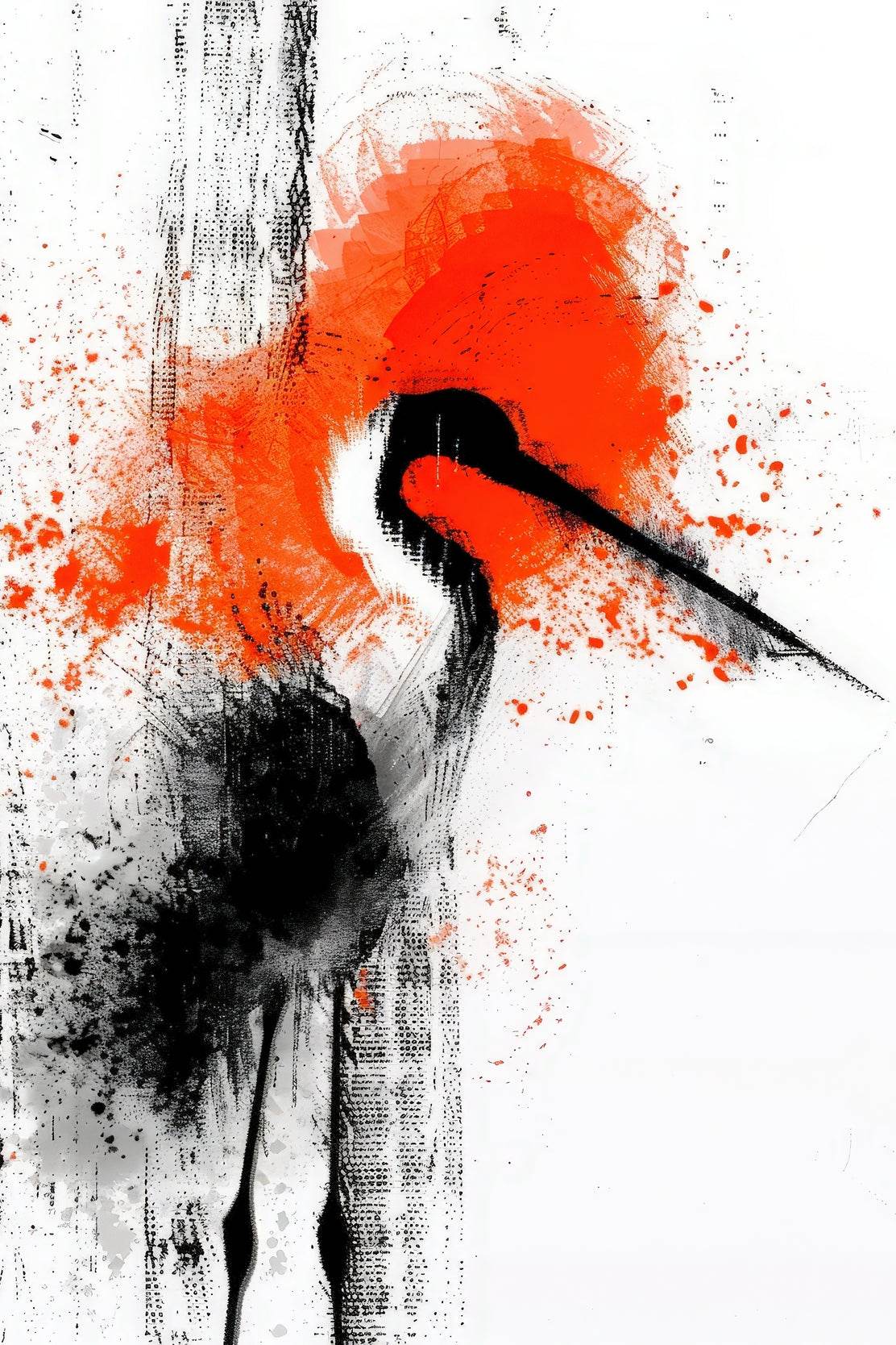 Stork Bird Oil Painting Wall Art - beink online art store