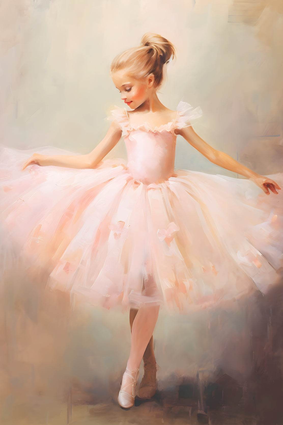 Watercolor Brushed Painting of Dancing Girl - beink online art store