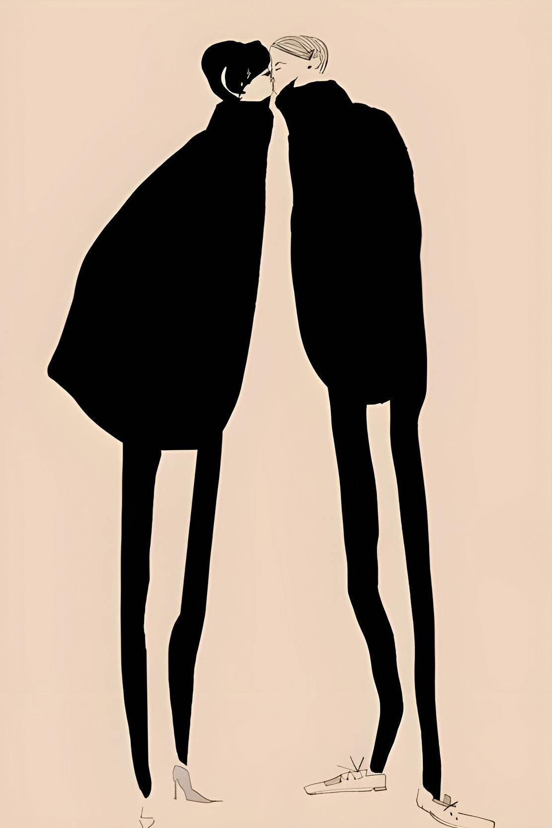 Couple Intimate Moment Modern Wall Art - beink online art store