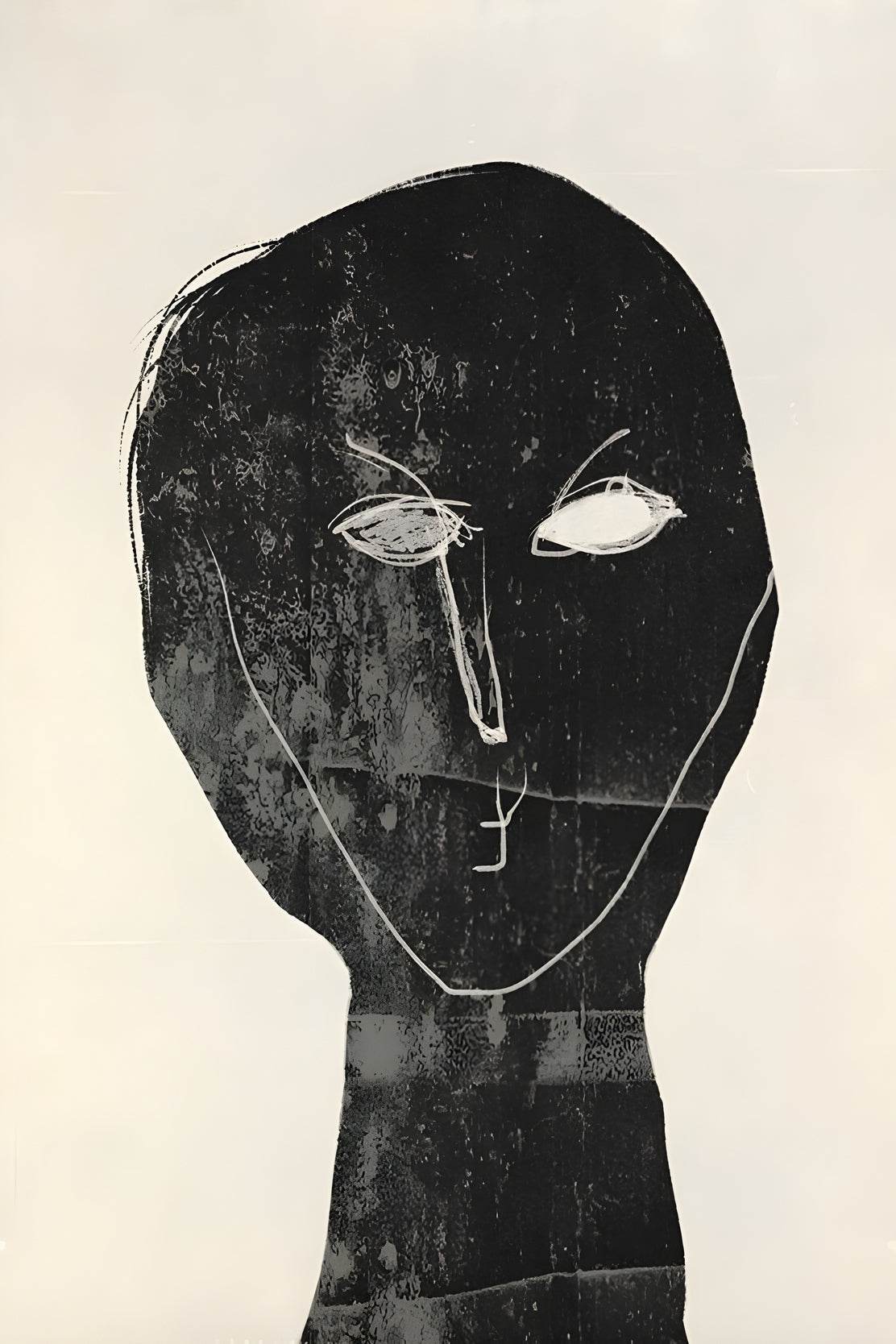 Black Ink-Stained Face Modern Wall Art - beink online art store
