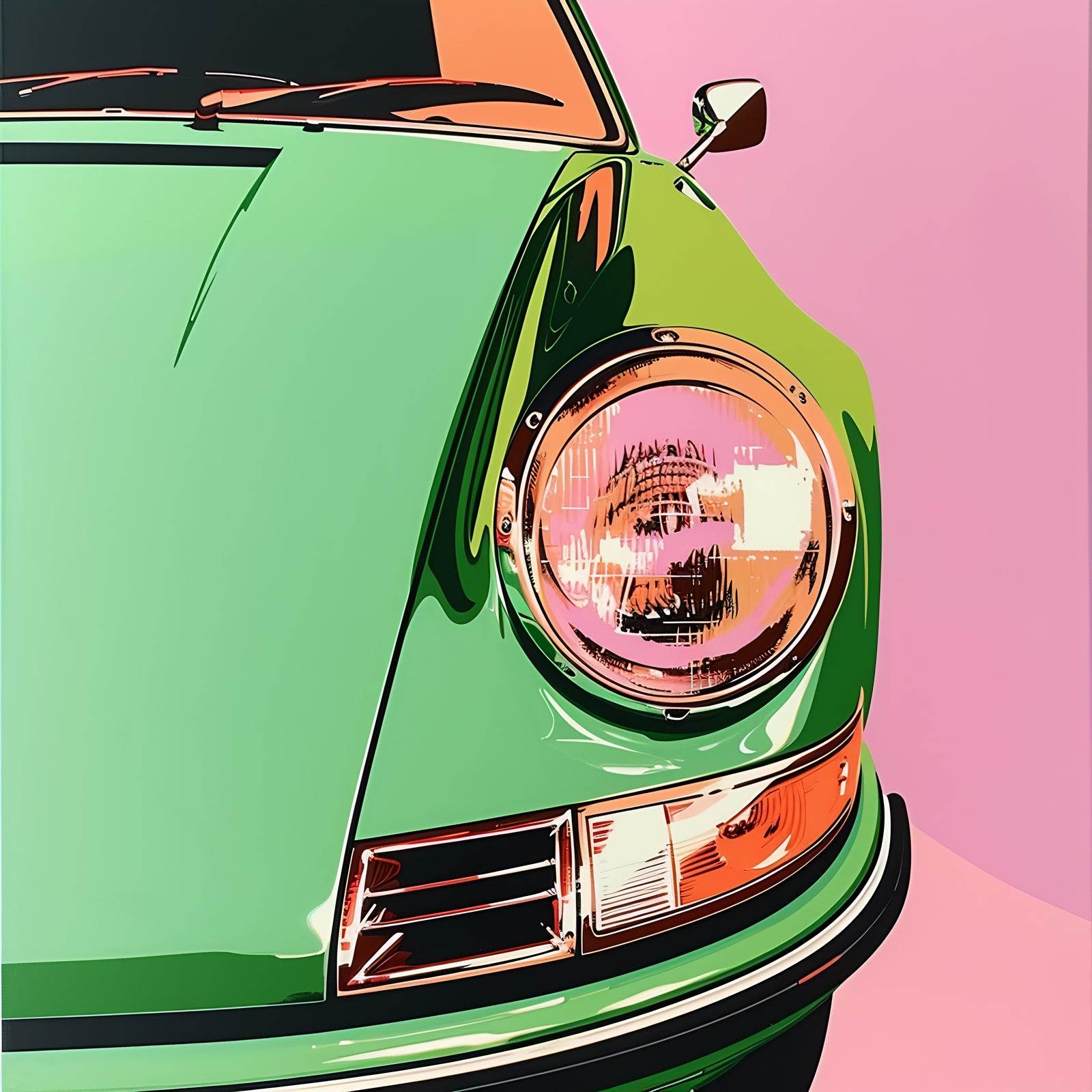 Light Porsche 911 GT3 olive green Wall Art - beink online art store