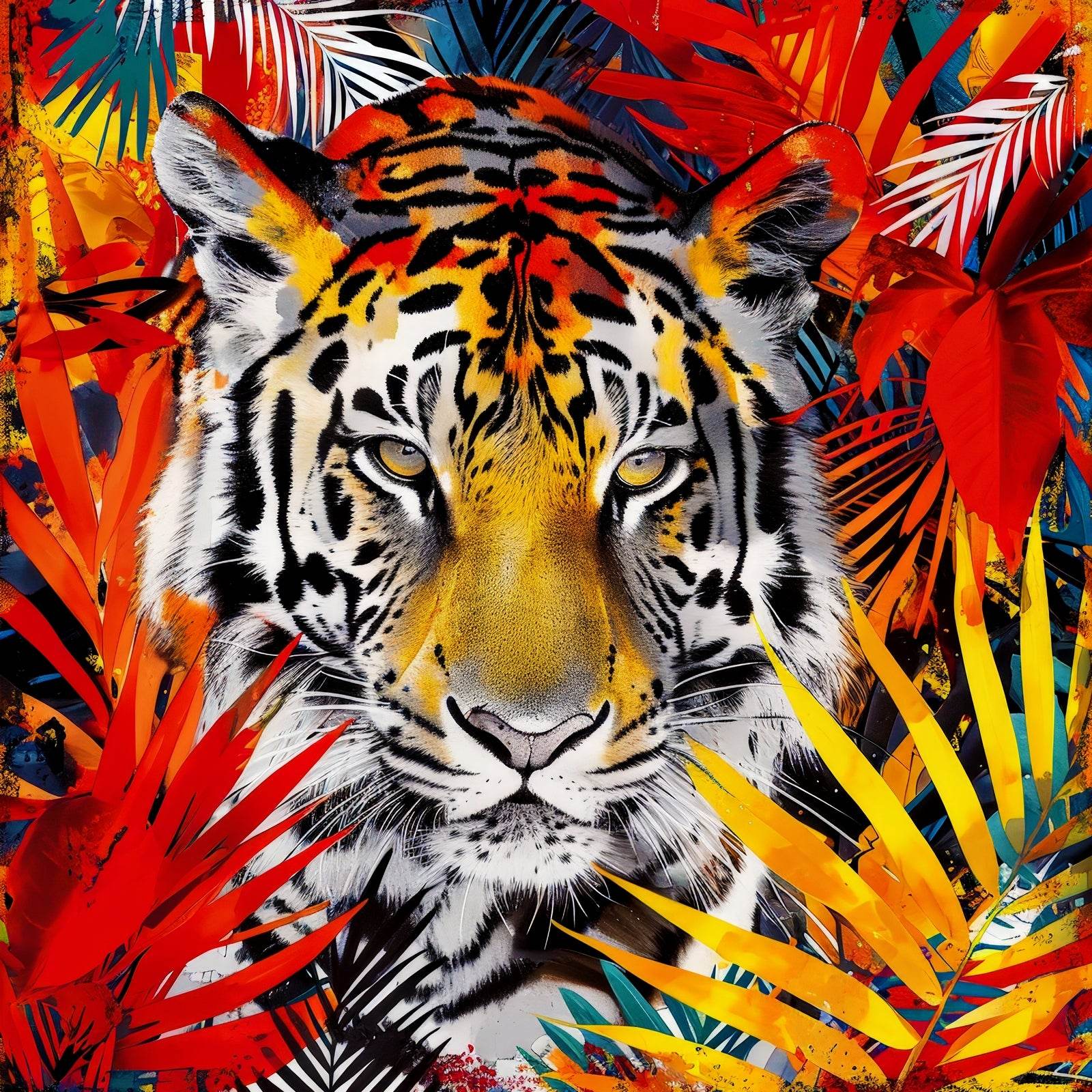 Painting of Tiger in a Jungle - beink online art store