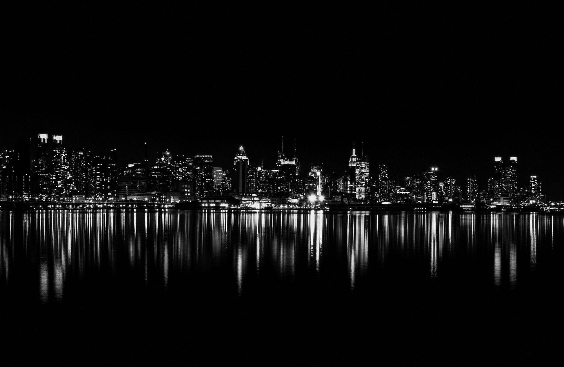 New York City Night View Black & White Wall Art - beink online art store