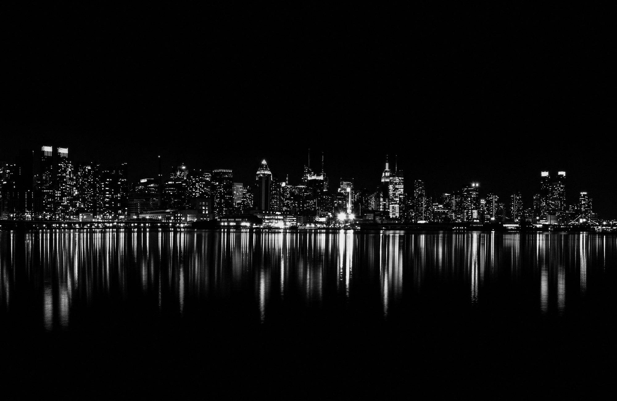 New York City Night View Black & White Wall Art - beink online art store