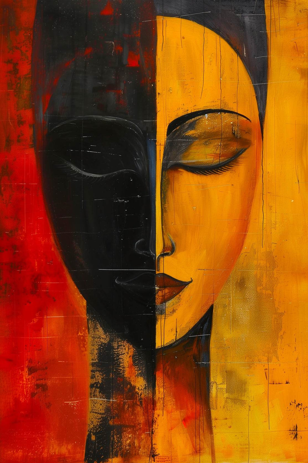 Two Faced Woman Canvas Wall Art - beink online art store