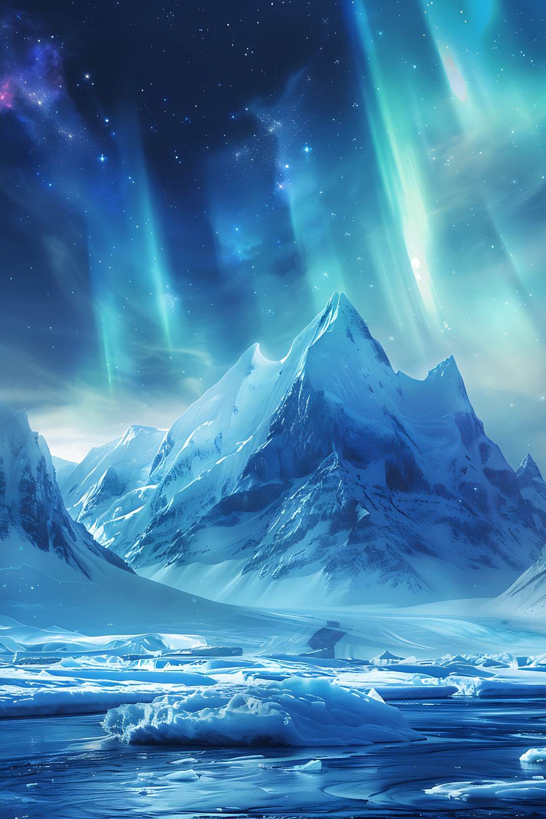 Majestic Mountain Breathtaking Northern lights in a polar landscape Wall Art - beink online art store